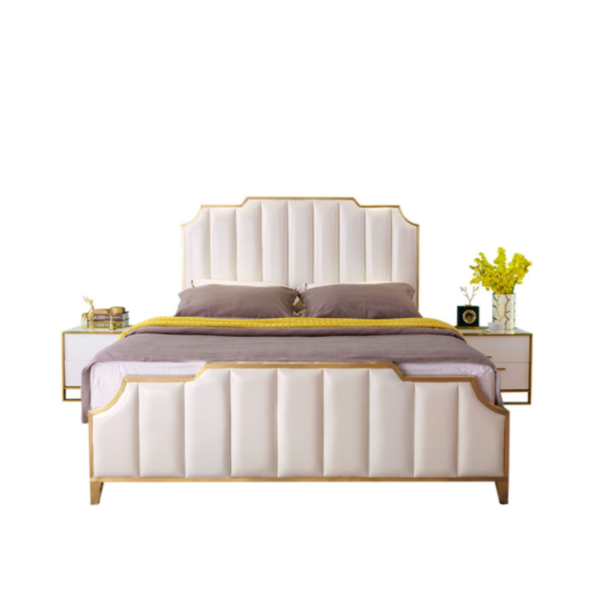 Cleo Gold Trim Panel Bed